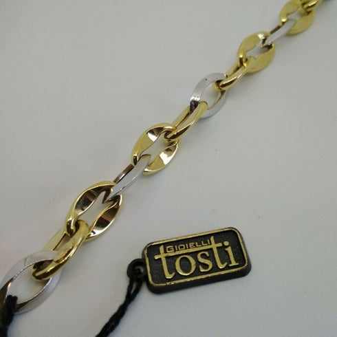 Bracciale oro 18 kt donna maglia bicolore 11,40 gr Solid 18k gold bracelet | Gioiellitosti.it
